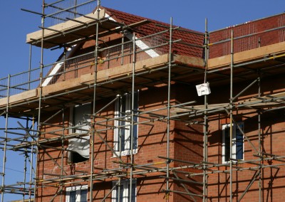 scaffolding during a renovation